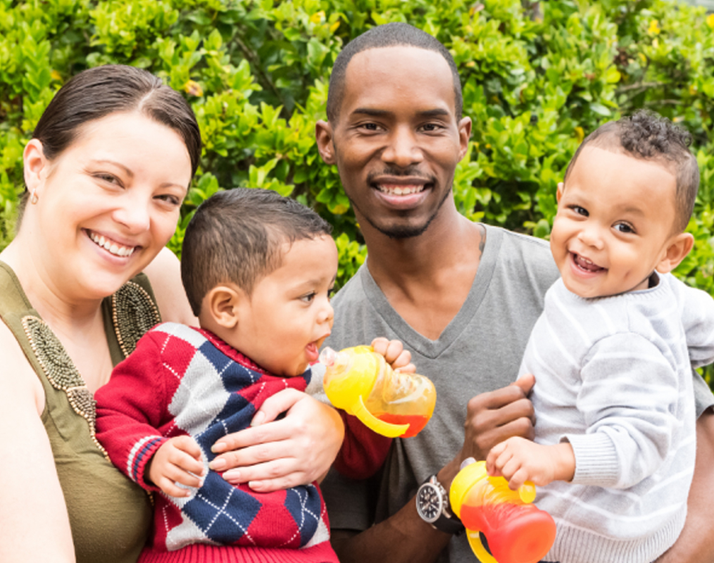 Mixed race family
